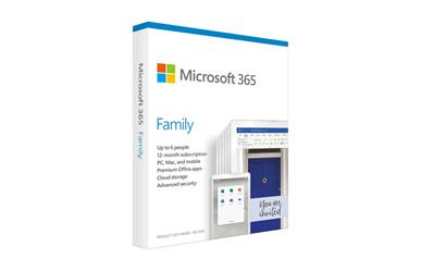 Microsoft 365 Family&lt;br&gt;Word Excel PowerPoint Access&lt;br&gt;OneNote Outlook Publisher&lt;br&gt;1 Year Subscription&lt;br&gt;6 Users ESD