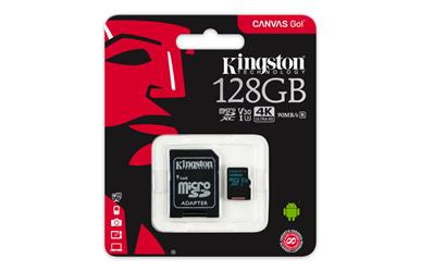 Canvas Go&lt;br&gt;128GB Class 10&lt;br&gt;UHS-I Flash Card&lt;br&gt;90MB/s Read 45MB/s Write&lt;br&gt;Five Year Warranty