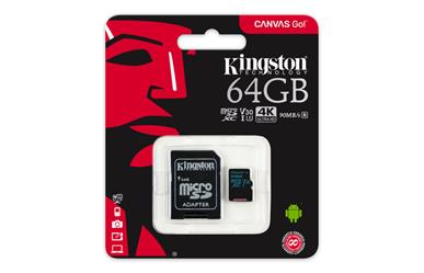 Canvas Go&lt;br&gt;64GB Class 10&lt;br&gt;UHS-I Flash Card&lt;br&gt;90MB/s Read 45MB/s Write&lt;br&gt;Five Year Warranty